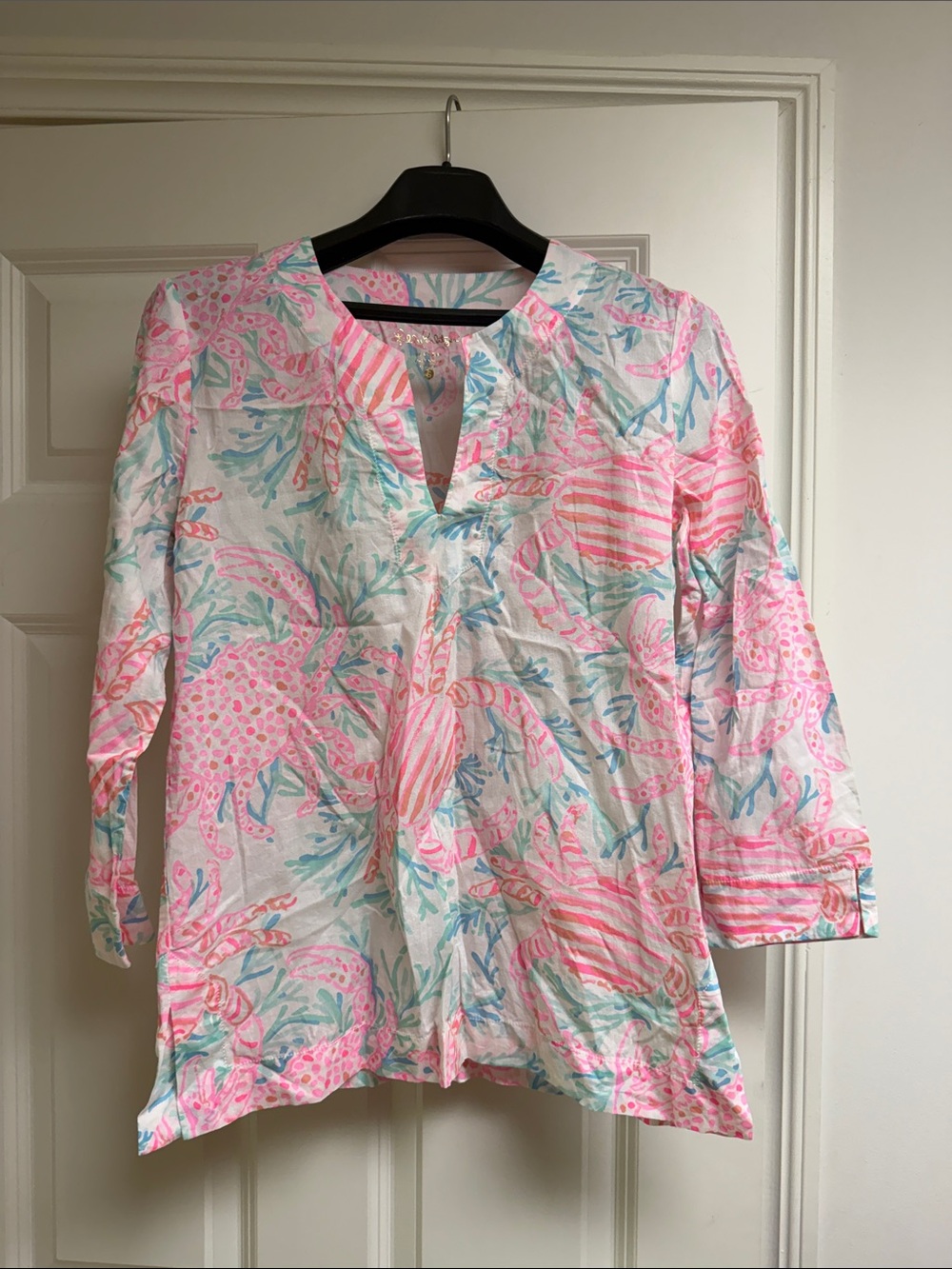 Lilly Pulitzer Pink & Seafoam Seashell-Print Tunic
